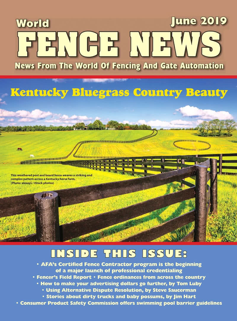 Front cover of World Fence News magazine